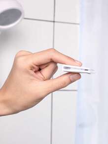 2pcs Plain Shower Curtain Clip, White ABS Shower Curtain Fixer For Bathroom - White - View 5