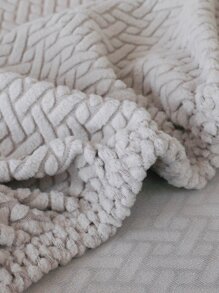 1pc Solid Color Sofa Seat Cushion Cover, Minimalist Polyester Cushion Slipcover For Living Room - Light Grey - View 4