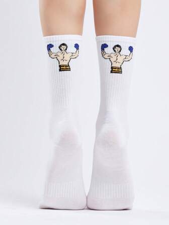 Cartoon Graphic Crew Socks