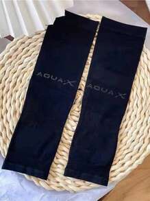 1雙女士素色長款袖套適用於日常生活手套防曬