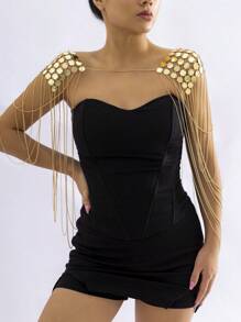 Chain Tassel Decor Body Chain - Yellow Gold - View 1
