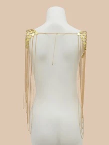 Chain Tassel Decor Body Chain - Yellow Gold - View 4