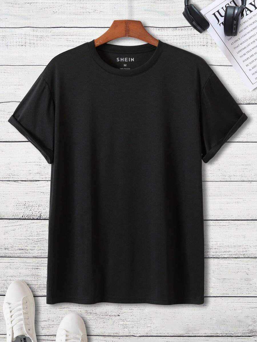 Manfinity Dauomo Men Solid Round Neck Tee