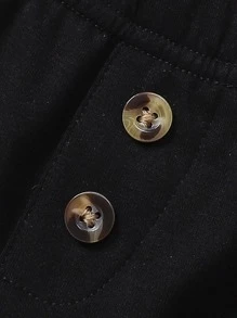 SHEIN Bé trai sơ sinh 2 Miếng Nút phía trước Quần thể thao - Nhiều màu - Xem 4