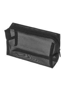 簡約化妝包網狀黑色化妝包