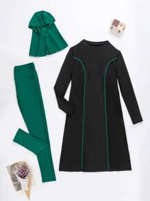 Swim Mulvari 3packs High Neck Full Body Burkini Swimsuit & Swim Cap, For Summer Beach Vacation - Multicolor - View 1