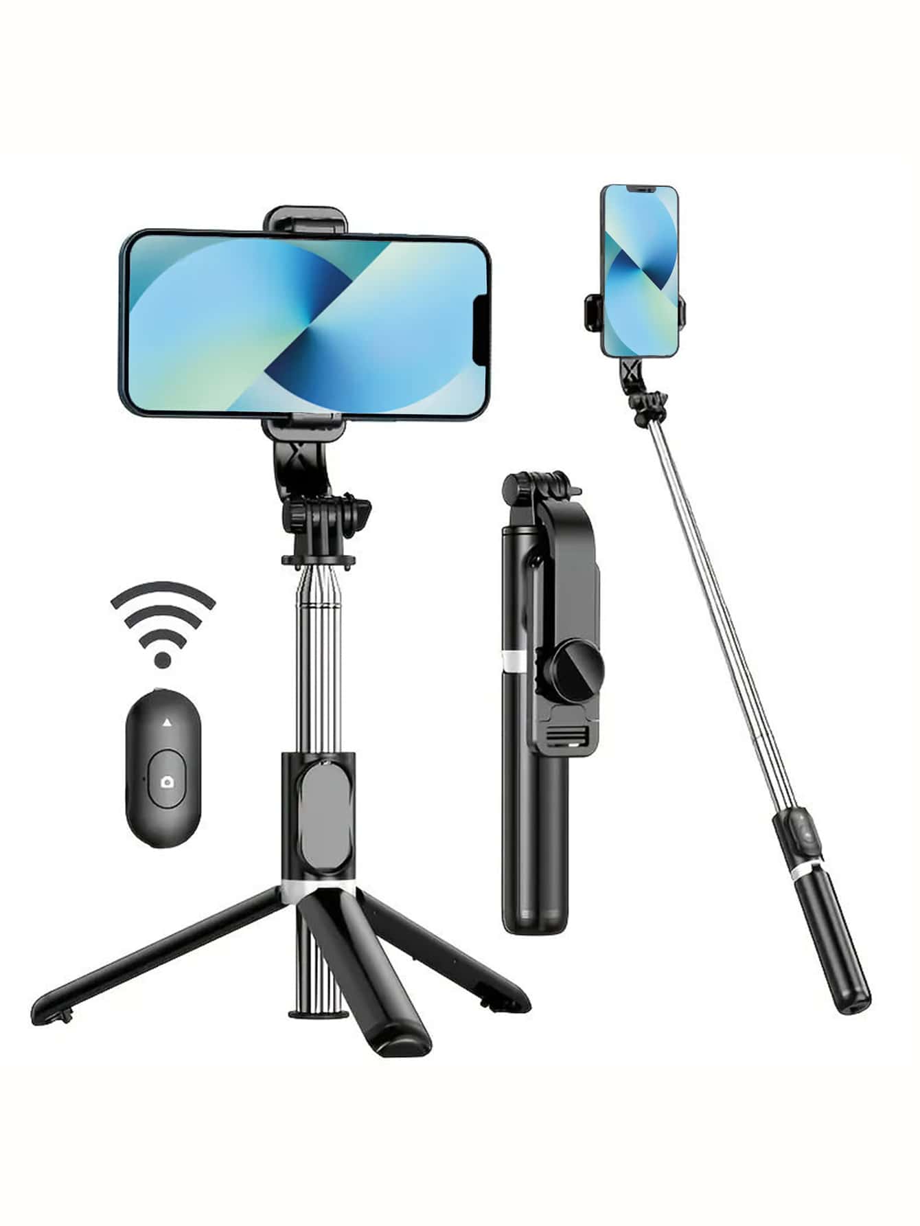 1 gậy tự sướng không dây xoay 360 độ bằng thép không gỉ 104 CM - màu đen - Xem 1