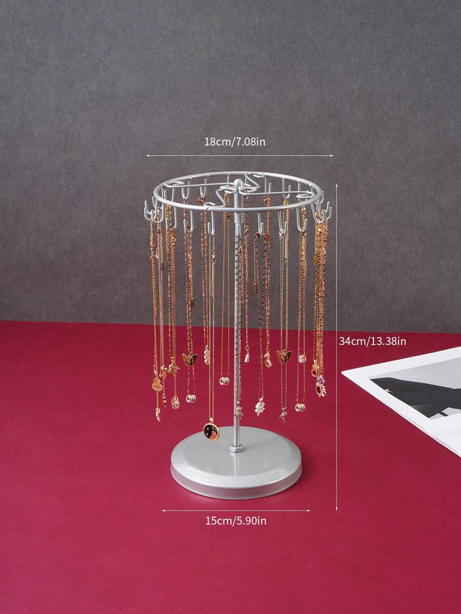 1pc Rotating Jewelry Necklace Holder Stand - Fashionable Display Rack For Storing And Displaying Necklaces - Elegant And Stylish Accessory Organizer For Jewelry Storage