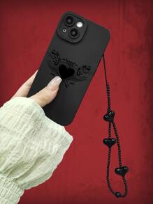 ROMWE Grunge Punk Heart Pattern Phone Case With Lanyard - Nhiều màu - Xem 1