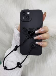 ROMWE Grunge Punk Heart Pattern Phone Case With Lanyard - Nhiều màu - Xem 3