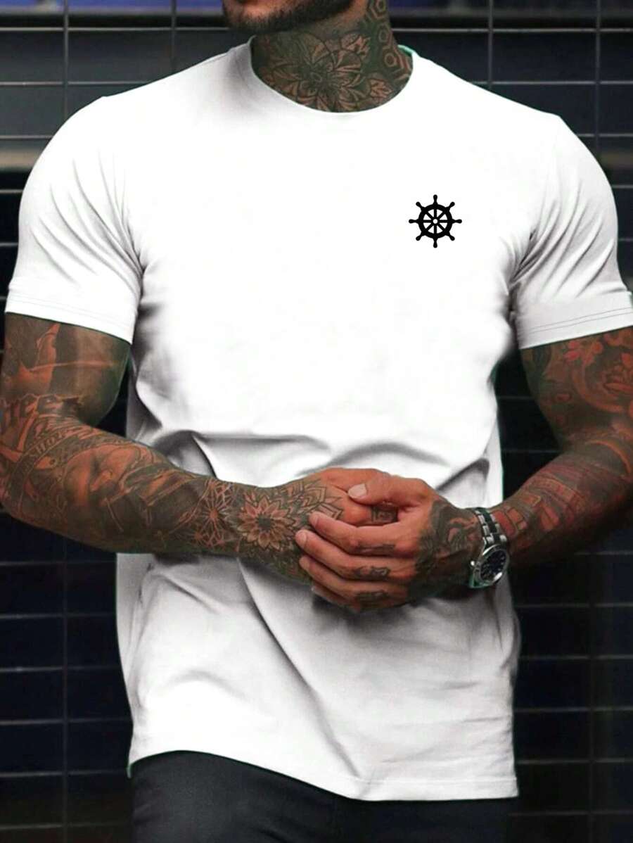 Manfinity Homme Men Graphic Print Tee - White - View 1