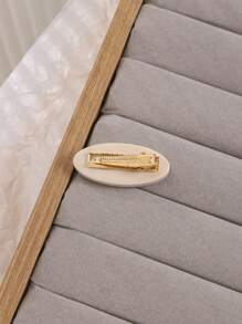 cái kẹp tóc đồ họa chữ cái thời trang cho nữ - Màu be - Xem 2
