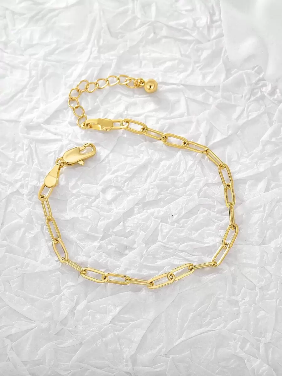 Charm-In 1入組時尚極簡扣環手鏈適合女士日常裝飾