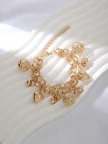 Pulsera con accesorio de corazón - Dorado - Ver 1