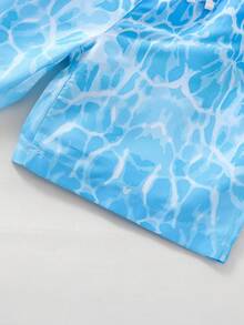 Boys Tie Dye Drawstring Waist Swim Shorts - Blue - View 6