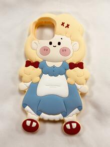 Ốp Lưng Silicon Thiết Kế Cô Gái Váy Màu Xanh Dễ Thương Và Vui Nhộn, Tương Thích Với Iphone 13/14 Pro/12 Pro Max/11 - Màu xanh lam - Xem 1