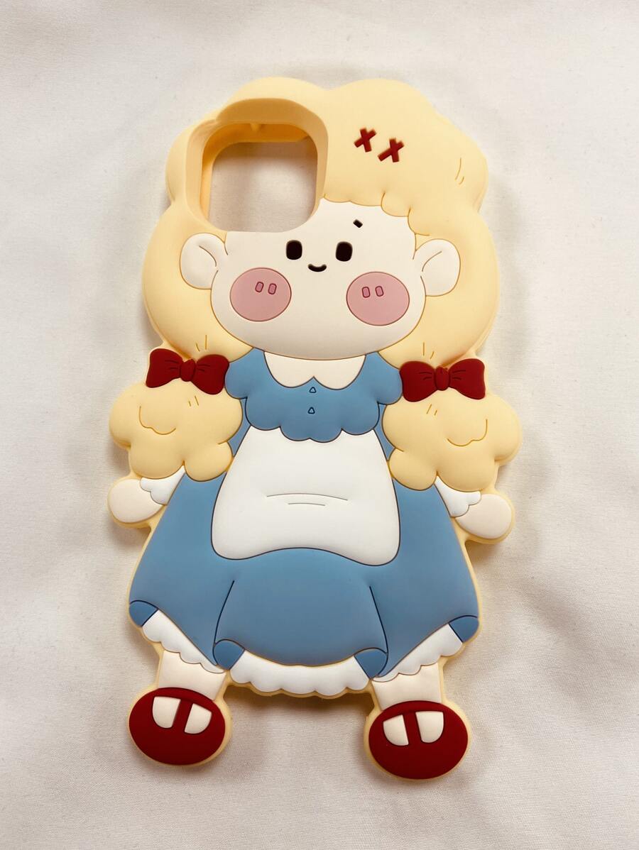 Ốp Lưng Silicon Thiết Kế Cô Gái Váy Màu Xanh Dễ Thương Và Vui Nhộn, Tương Thích Với Iphone 13/14 Pro/12 Pro Max/11 - Màu xanh lam - Xem 1