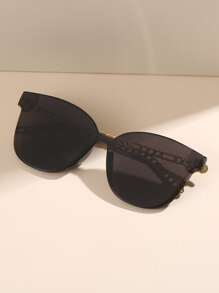 高雅1對女士幾何框時尚眼鏡，適用於日常生活 - 灰色 - 查看 2