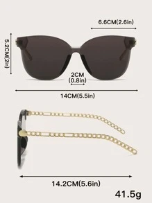 高雅1對女士幾何框時尚眼鏡，適用於日常生活 - 灰色 - 查看 3