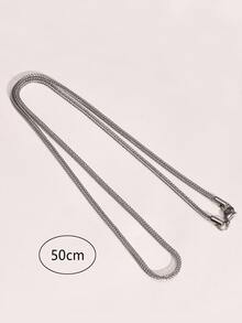 Hombres Collar de cadena minimalista - Plateado - Ver 4