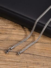 Hombres Collar de cadena minimalista - Plateado - Ver 5