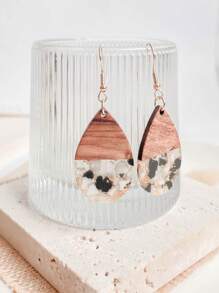 Bông tai giọt nước bằng gỗ - Nhiều màu - Xem 3