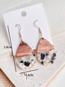 Bông tai giọt nước bằng gỗ - Nhiều màu - Xem 4