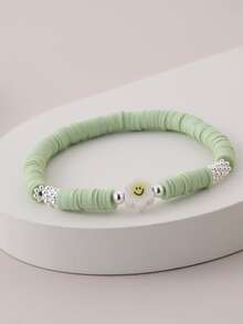Vòng tay đính cườm trang trí hoa - Màu xanh Bạc hà - Xem 3