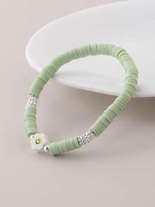 Vòng tay đính cườm trang trí hoa - Màu xanh Bạc hà - Xem 4