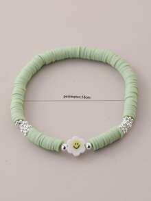Vòng tay đính cườm trang trí hoa - Màu xanh Bạc hà - Xem 5