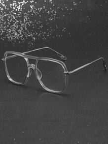 男士顶置式时尚设计眼镜 - 無色 - 查看 7