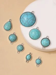 10入組/套綠松石裝飾DIY吊墜 - 彩色 - 查看 2