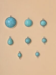 10入組/套綠松石裝飾DIY吊墜 - 彩色 - 查看 3