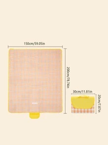1 tấm thảm dã ngoại in hình kẻ sọc - Cà phê nâu - Xem 2