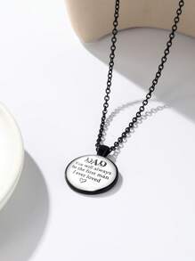 1 Khẩu Hiệu Thời Trang Đồ Họa Hình Tròn Mặt Dây Chuyền Vòng Cổ Nam Cho Ngày Của Cha Tặng - trắng - Xem 5