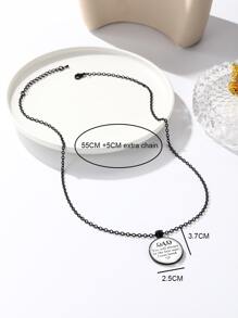 1 Khẩu Hiệu Thời Trang Đồ Họa Hình Tròn Mặt Dây Chuyền Vòng Cổ Nam Cho Ngày Của Cha Tặng - trắng - Xem 6