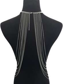 極簡多層身體鏈 - 銀色 - 查看 4