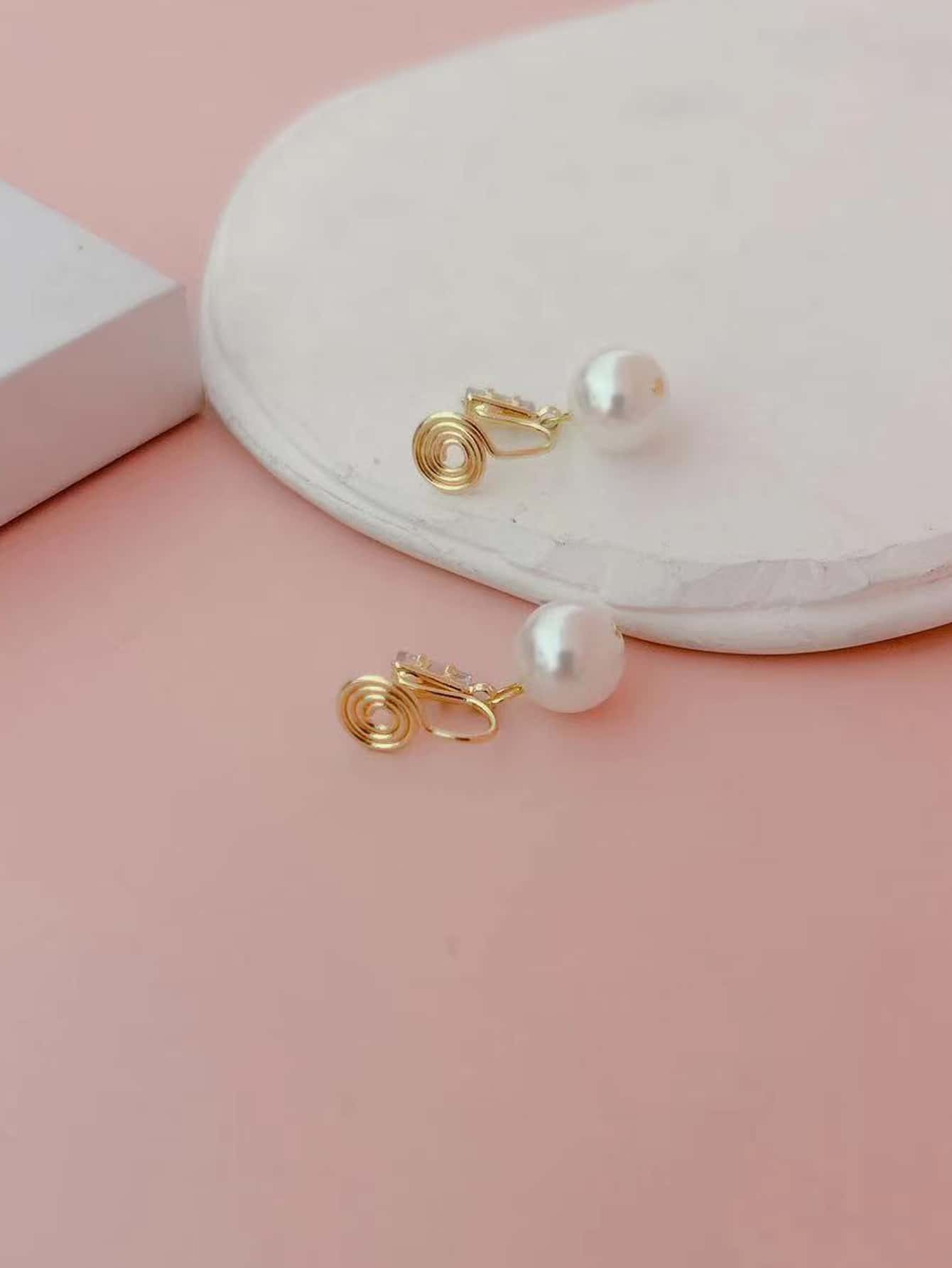 Faux Pearl Decor Earrings SHEIN USA