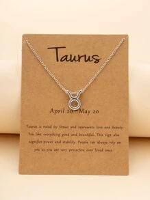 Vòng cổ mặt dây chuyền trang trí rhinestone - Bạc - Xem 2