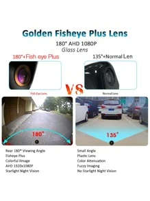 Camera chiếu hậu ô tô AHD 1920x1080P phổ thông, ống kính mắt cá góc rộng 180 độ, camera lùi chống nước Full HD có tầm nhìn ban đêm - màu đen - Xem 7