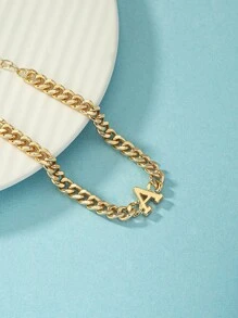 1 vòng tay trang trí chữ cái thời trang cho phụ nữ để trang trí hàng ngày - Vàng - Xem 4