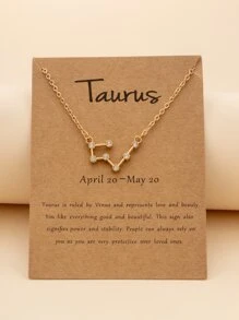 星座象徵吊墜項鍊 - 金黃色 - 查看 2