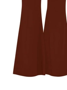 Celure Quần Plus Size màu trơn Giải trí - Rỉ Nâu - Xem 3