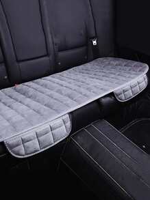 1入組格紋壓花防滑汽車後座墊 - 灰色 - 查看 3
