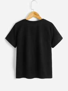 RueChic Boys Solid Round Neck Tee - Black - View 2