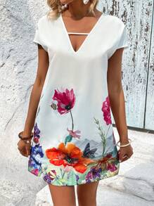 SHEIN LUNE Đầm Cắt ra Hoa Boho - Nhiều màu - Xem 1