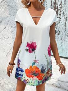 SHEIN LUNE Đầm Cắt ra Hoa Boho - Nhiều màu - Xem 4