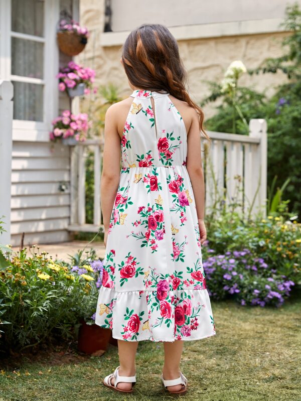 SHEIN X Madison SHEIN Kids SUNSHNE Toddler Girls Floral Print Ruffle