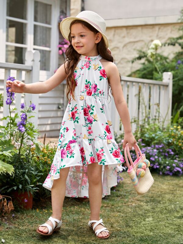 SHEIN X Madison SHEIN Kids SUNSHNE Toddler Girls Floral Print Ruffle