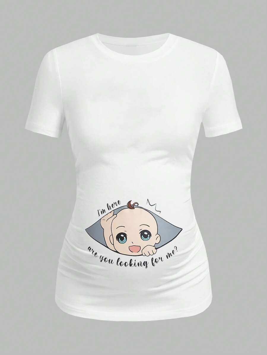Modmama Maternity Slogan & Cartoon Graphic Tee